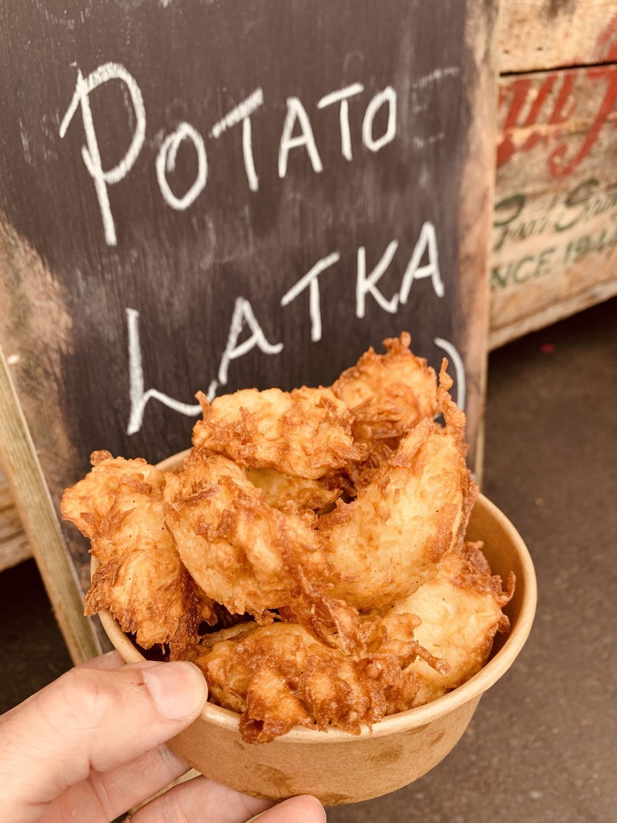 Image of Potato Latkes. Traditional deli style food available at Borough Market