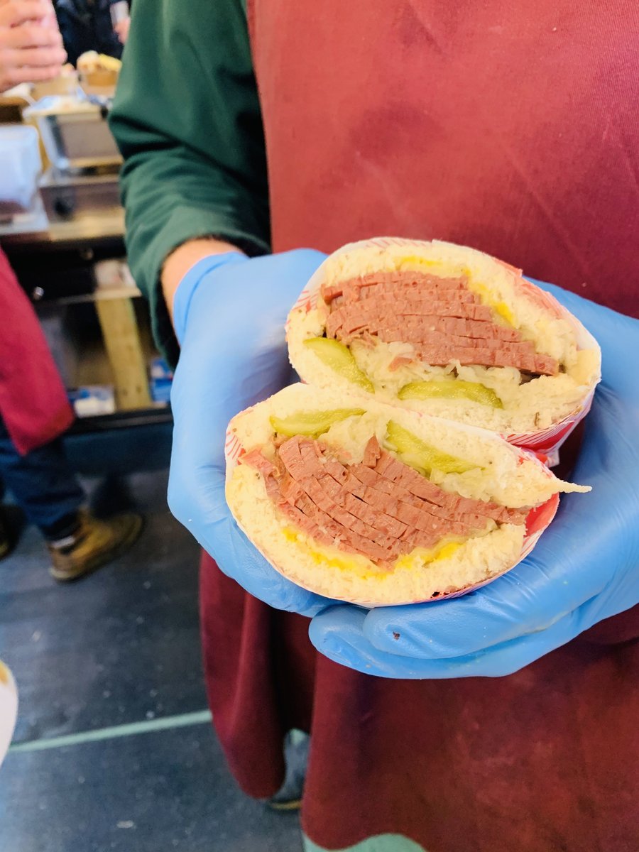 Image of Salt beef on Rye bread served at Borough Market. Our bread and bagels are from Brick Lane and delivered fresh daily