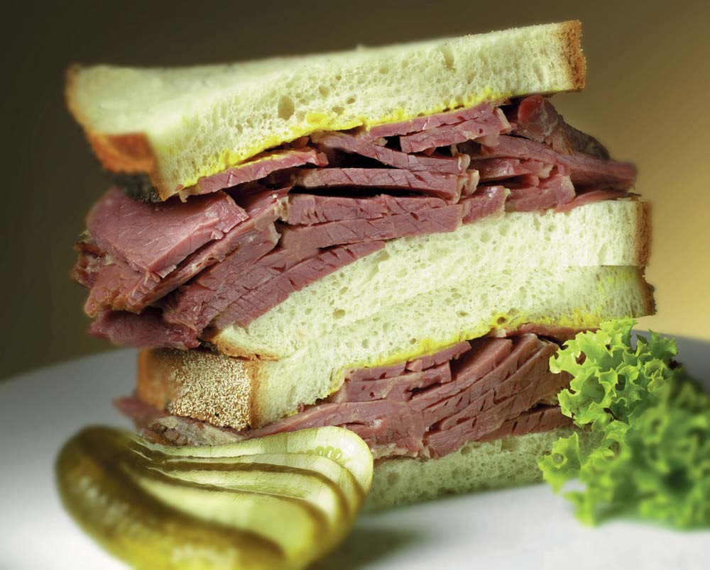 One of Nana Fanny's famous salt beef sandwichesImage with link to high resolution version
